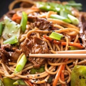 Nouilles sautées au boeuf/ Stir fried noodles with beef / Mì xào bò